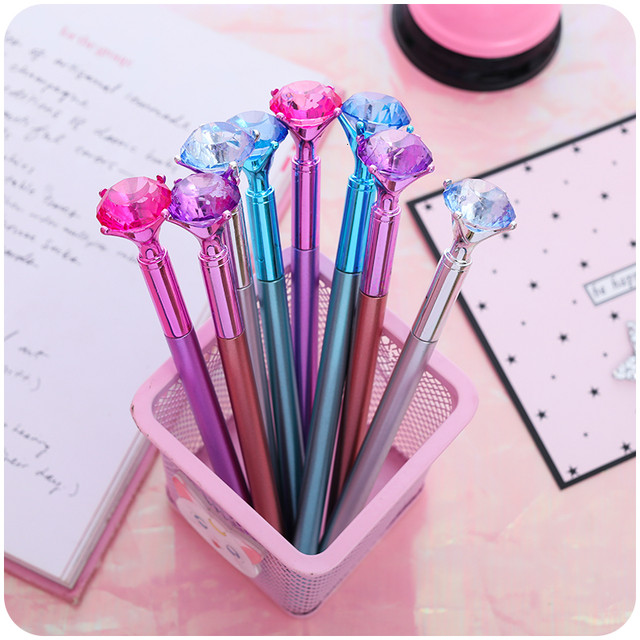 Cute Gel Pens 0.5mm Creative Diamond Pens Kawaii Colored Plastic Neutral  Pens For Kids Writing School Office Supplies Stationery - AliExpress